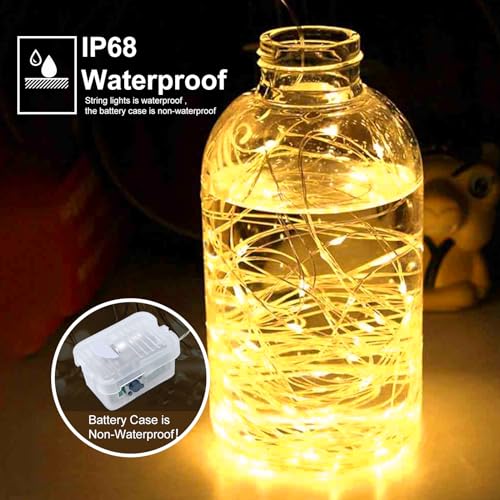 Warm White 100 Pack Battery Operated Fairy String Lights - 7ft Waterproof LED Decor