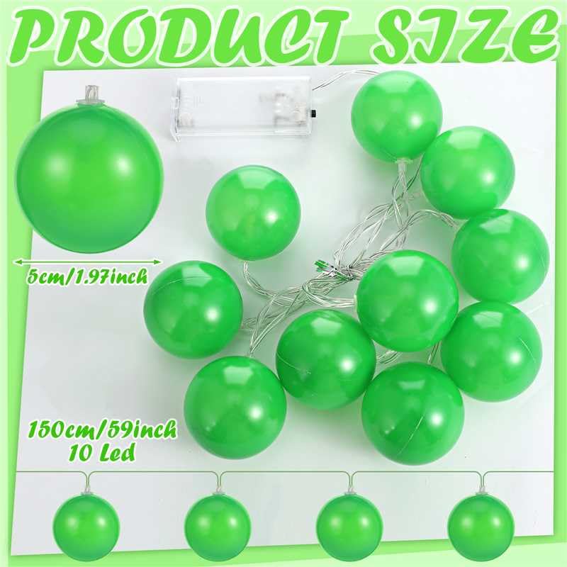 Battery Operated Green LED String Lights - 5 ft, Indoor Outdoor Decoration
