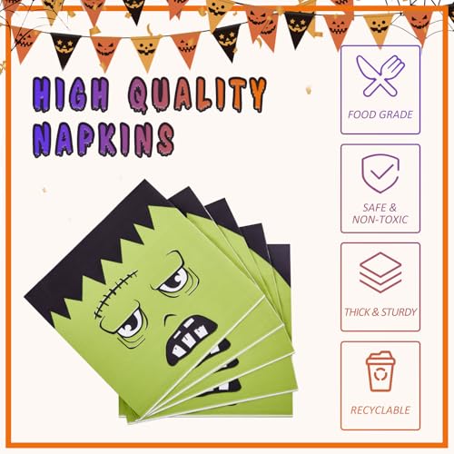 Halloween Paper Plate and Napkin Set for Parties, 96 Pieces