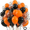 Black & Orange Confetti Balloons Set - 60pcs 12 Inch Halloween Party Decorations