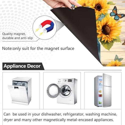 Mason Jar Sunflower Dishwasher Magnet Cover - 23 x 26 Inch Kitchen Decor