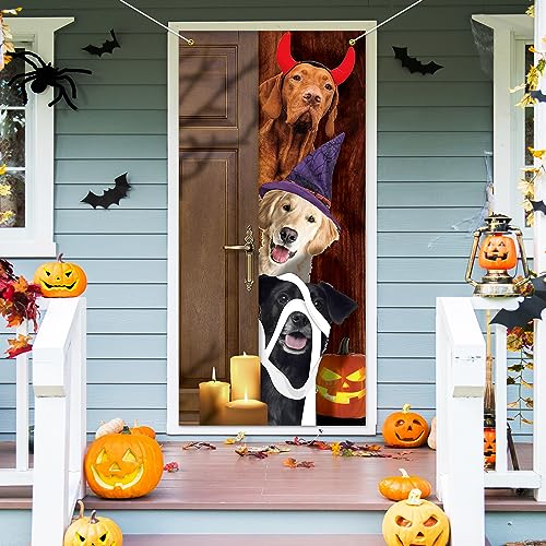 Halloween Dog Door Banner Decor - Trick or Treat Party Backdrop