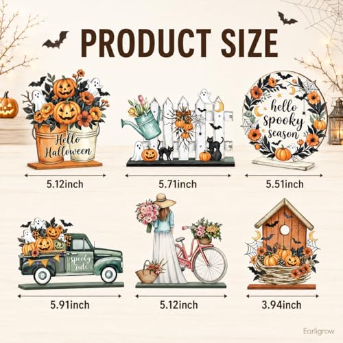 Halloween Wooden Table Decor Set - Rustic Farmhouse Indoor Decorations - Variation of THIS listing