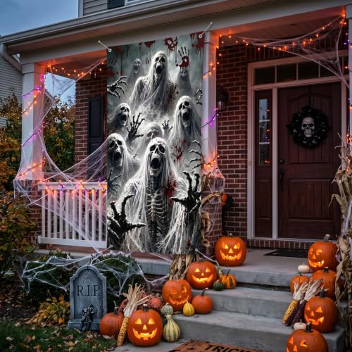 Halloween Door Cover Skeleton Zombie Hands - Skull Variation 35" x 71"