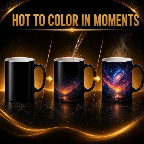 11oz Color Changing Sublimation Coffee Mug Set with White Boxes - Heat Reveal Magic Cups