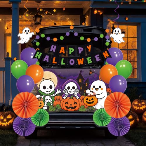 Halloween Car Decorations Trunk or Treat Party Supplies Set - Spooky Scene
