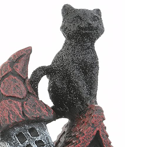 Pre-Lit Haunted House Halloween Decoration with LED Lights - 7 Inches
