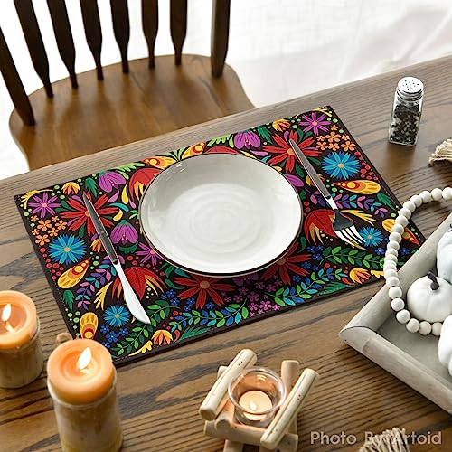 Mexican Cinco De Mayo Placemats Set of 6 - 12 x 18 Inch Rectangular Black