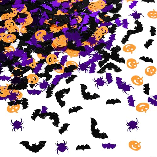 Halloween Confetti Glitter Bats Spider Pumpkin Table Scatter - Purple Spider Pumpkin
