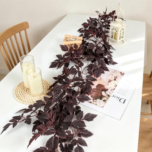 Artificial Fall Leaves Garland - 6ft Autumn Decor with Brown Variation