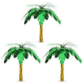 Tropical Palm Tree Cascade Centerpieces - 3 Pack, Metallic Green & Gold Table Decorations for Summer & Luau Parties