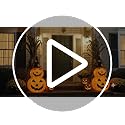 Lighted Pumpkin Halloween Outdoor Decor - 3FT Jack o Lantern with 8 Modes & Timer - Purple Hat Variation