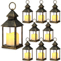 Decorative Lanterns with Flameless Candles - Black, 8 Pack