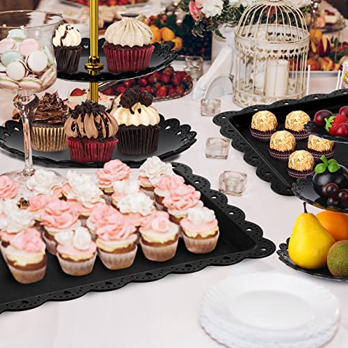 Black 3-Tier Cupcake & Dessert Stand Set - 9 Pieces for Parties and Events