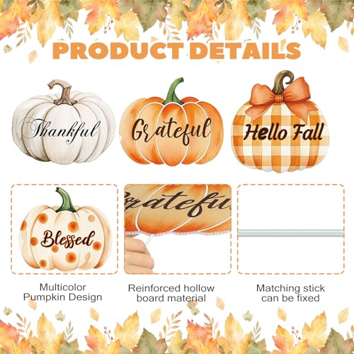 Thanksgiving Pumpkin Tree Picks Set - Fall Decor for Table, Wreaths & Porch