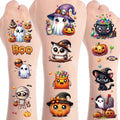 Halloween Temporary Tattoos Set - 8 Sheets 200+ Spooky & Cute Designs - Happy Boo Day Variation