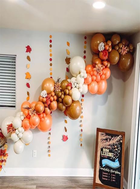Fall Balloon Arch Kit with Burnt Orange & Cream Peach Balloons for Weddings & Events