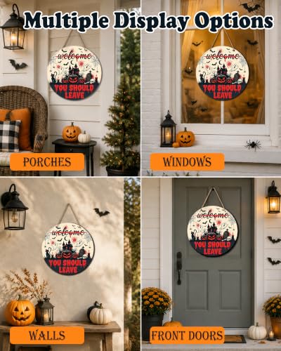 Halloween Wooden Door Sign - Haunted House Haunted House Decor