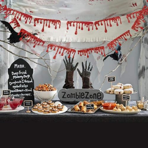 Halloween Blood & Rose Garland Decorations Bundle for Party Decor
