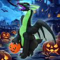 4FT Green Dinosaur Halloween Inflatable with LED Lights - Outdoor Yard Decor