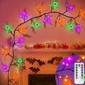 6Ft Halloween LED Willow Twig Garland with Remote Control - Bats, Ghosts, Pumpkins & Eyeballs, 8 Modes Indoor Outdoor Decor