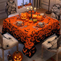 Halloween Spider Web Square Tablecloth 70x70 Inch - Stain Resistant & Washable
