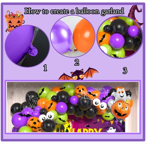 Halloween Balloon Arch Kit with Banner and Decorations - Party Supplies