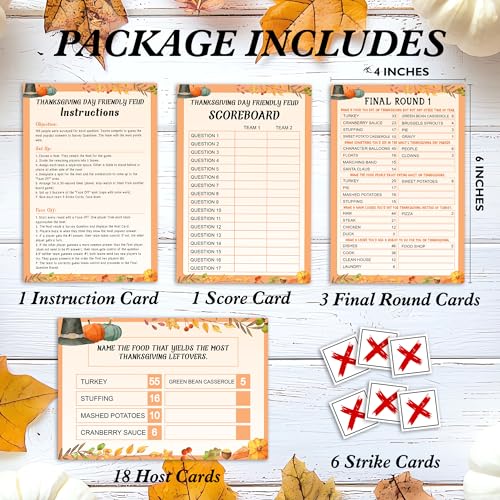 Pumpkin Thanksgiving Friendly Feud Card Game for Adults & Families