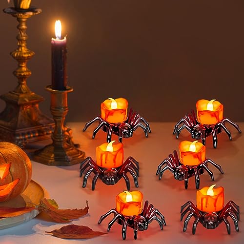 12 PCS Spider Halloween LED Tea Lights Candles, Flameless Flickering Fake Candles - Variation of THIS listing