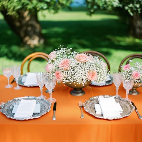 Orange Oval Tablecloth 60 x 84 Inch Washable Table Cover for Dining & Events - NEWISHER Variation: Orange / 84x60 Inches