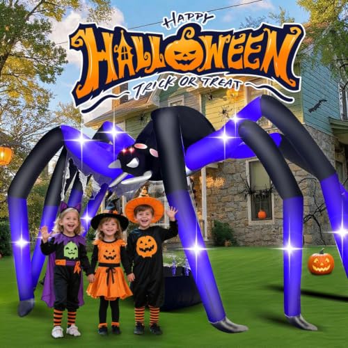 9FT Giant Outdoor Halloween Inflatable Spider Decoration - Realistic & Waterproof