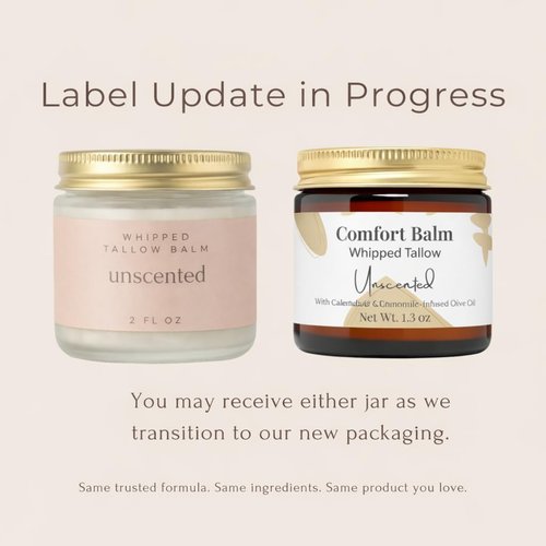 Snuggle Suds Whipped Tallow Balm – 100% Grass Fed Beef Tallow for Baby, Eczema & Sensitive Skin; Double-Infused with Calendula & Chamomile Herbs (Unscented Herb-Infused)