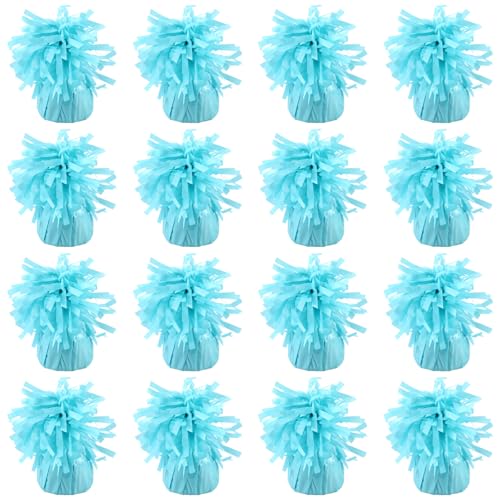 Baby Blue Balloon Weights Set - Metallic Anchors for Birthday, Wedding & Party Decorations