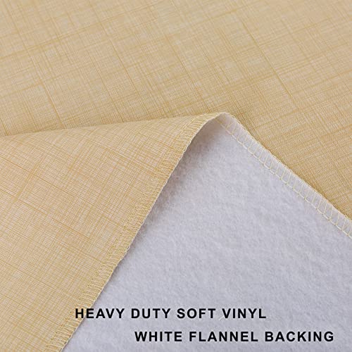 Vinyl Tablecloth with Flannel Backing - Champagne Waterproof & Stain-Resistant 60x102 Inches