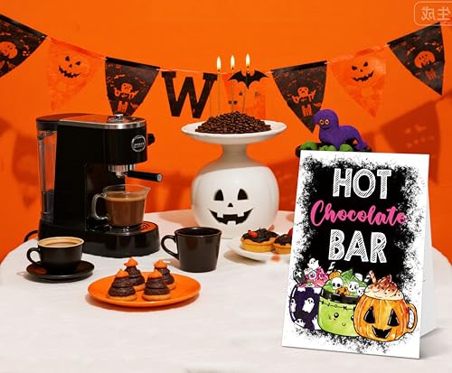 Halloween Fall Home Decor Sign for Parties - 8x11 Tabletop Sign with Holder