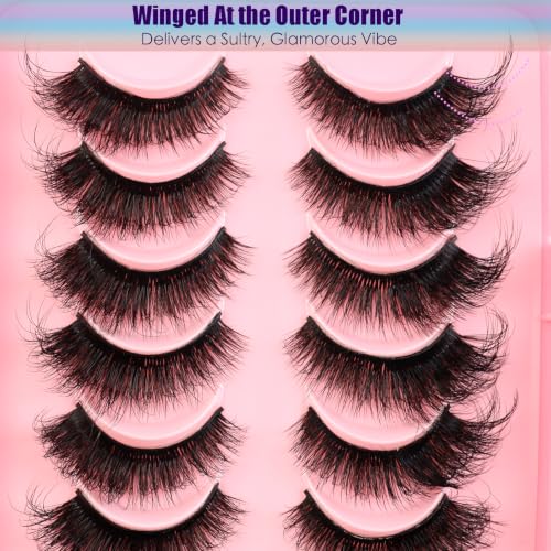 Fluff Cat Eye E-20MM 20 Pairs Mink False Eyelashes Thick Wispy Full Glam