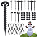Black Inflatable Stakes Replacement Set with Tethers & Hooks - 12 Pieces