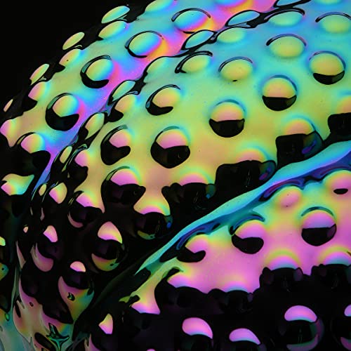 Iridescent Pumpkin Decoration - Halloween Festive Centerpiece, 10 Inch Ceramic