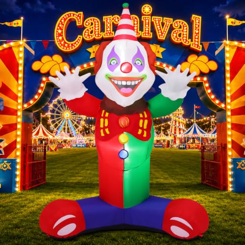 7FT Carnival Clown Inflatable Decorations for Yard & Outdoor Circus Theme