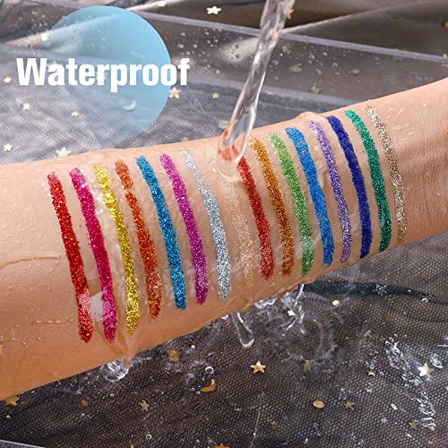 16 Colors Glitter Metallic Liquid Eyeliner Set - Waterproof & Long Lasting - 02 Set