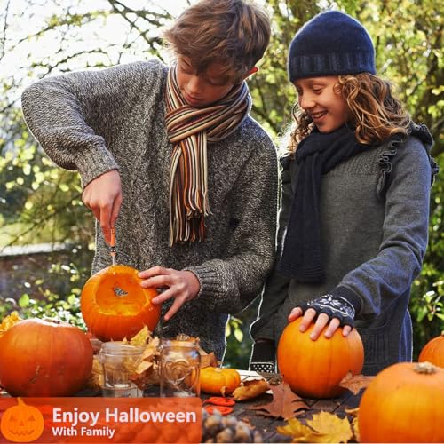 Black 3-Piece Pumpkin Carving Kit Set - Heavy Duty Stainless Steel Halloween Tools
