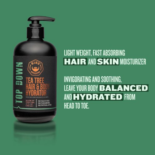 GIBS Top Down Hair & Body Hydrator - Nourishing Moisturizer for All Skin Types, 8 oz