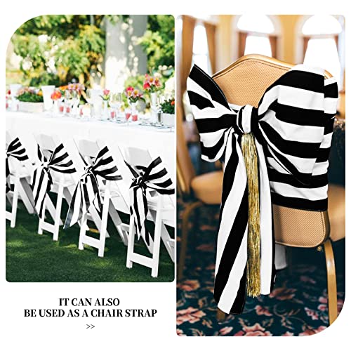15 Pack Black and White Striped Table Runners 12 x 108 Inches - Fani