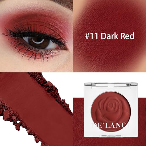 Dark Red Matte Eyeshadow Palette with Applicator - Gothic Vampire Look, Long-Lasting & Waterproof - Variation 11