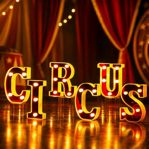 Aurelema Circus Themed Party Decorations LED Sign - Variation: Circus