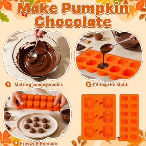 Pumpkin Silicone Mold Set for Baking and Crafts - 4 Pieces