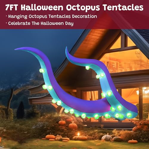 7FT Halloween Inflatable Octopus Tentacles with LED Lights - Outdoor Yard Decor Variation of THIS listing