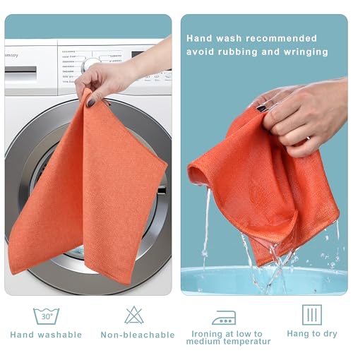 Orange Linen Placemats Set of 6 - Double-Layered Heat-Resistant Table Mats