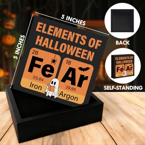 Halloween Science Wooden Sign Elements for Classroom & Office Decor