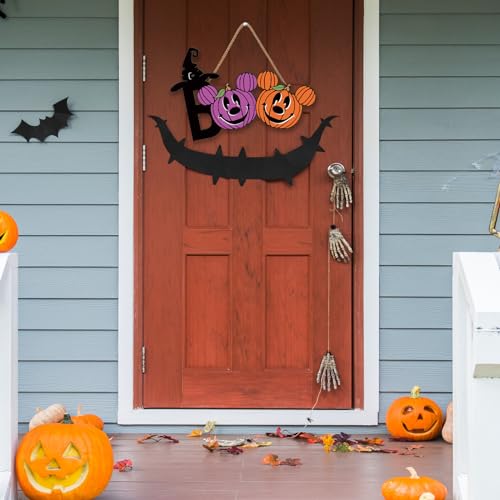 Halloween Wreath 12x7.5 Inch Spooky Home Decoration - Fall Seasonal Decor